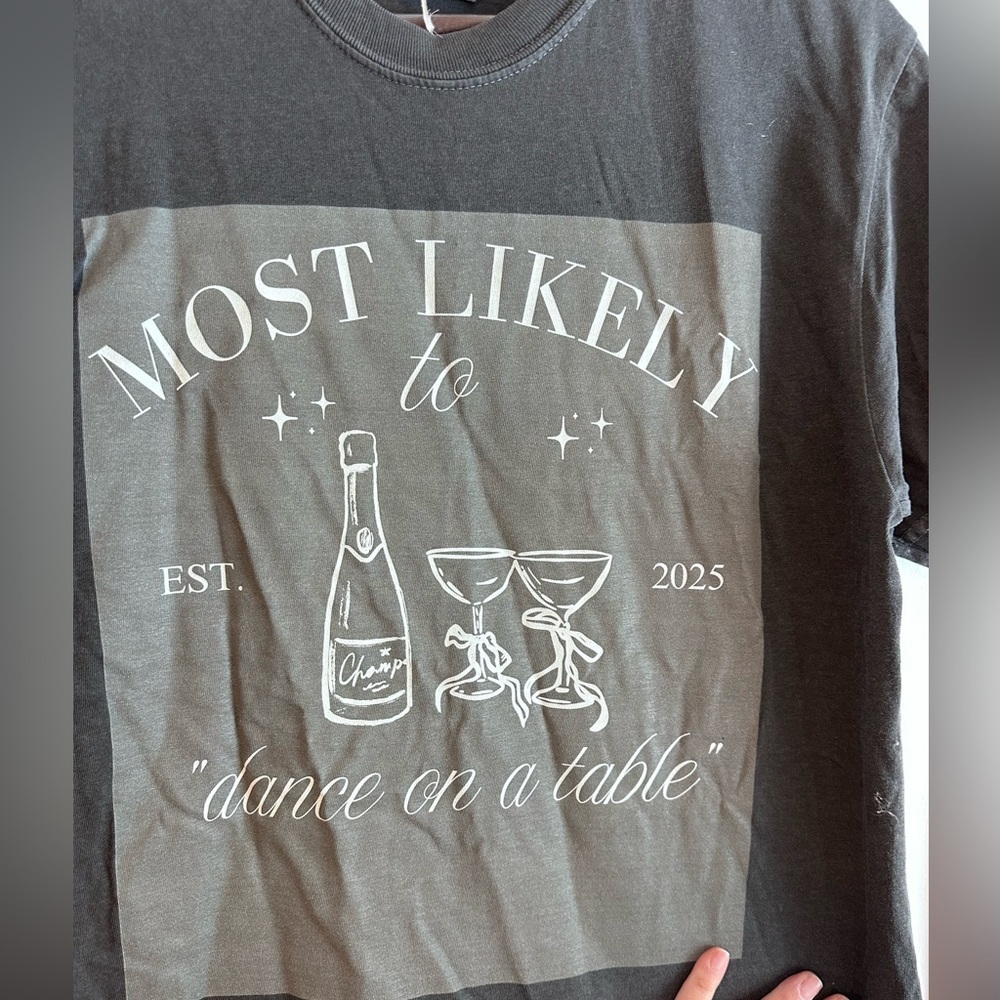 TWO Custom Colors Girls Weekend Charcoal Tshirts NWOT - Picture 2 of 7